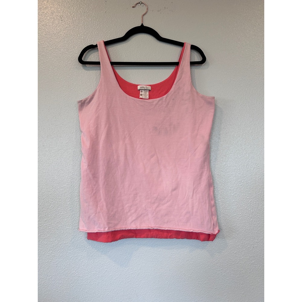 Matilda Jane Pink Layered Scoop Neck Tank Top Womens XL AT17318 Cotton Blend